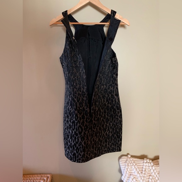 NWT Trina Turk Gray & Black Leopard Applice Dress - Picture 8 of 10